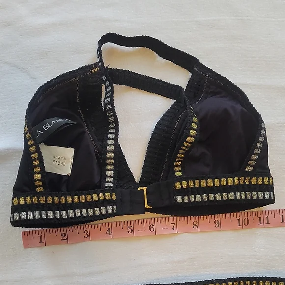 La Blanca Black Swimsuit with Gold Trim - Picture 4 of 13